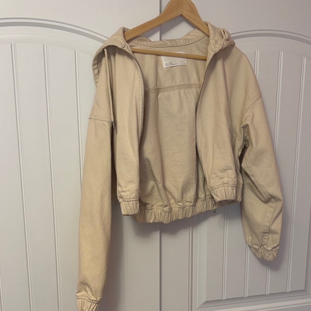 OAK + FORT Tan Hooded Utility Jacket